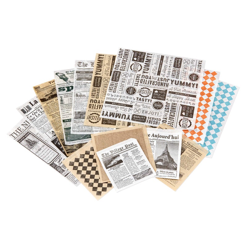 Get G.E.T. P-GT-1212-BR 12" x 12" Brown Food Word Text Grease-Resistant Food-Safe Wrap Paper, Deli Wrap, Clipper Mill (1000 Pieces) - Image 2